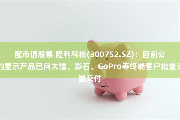 配市值股票 隆利科技(300752.SZ)：目前公司的显示产品已向大疆、影石、GoPro等终端客户批量交付